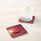 Shiny Happy Diwali Diya - Cork Untersetzer (Rechte Seite)