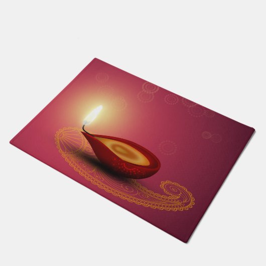 Shiny Happy Diwali Diya - Doormat Fußmatte (Schrägansicht)