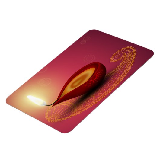 Shiny Happy Diwali Diya - Flexible Magnet (Linke Seite)