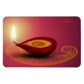 Shiny Happy Diwali Diya - Flexible Magnet (Horizontal)