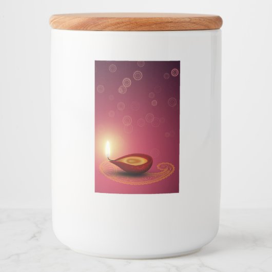 Shiny Happy Diwali Diya - Lebensmittelcontainer-Et Lebensmitteletikett (Vorderseite)