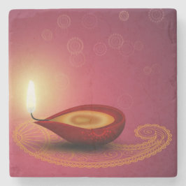 Shiny Happy Diwali Diya - Marble Stone Untersetzer