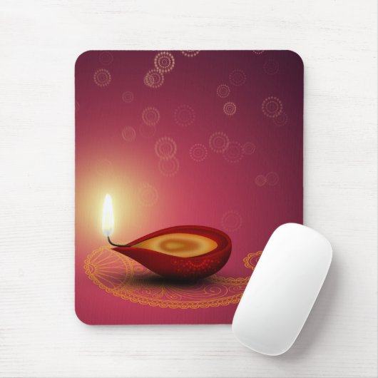 Shiny Happy Diwali Diya - Mousepad (Mit Mouse)