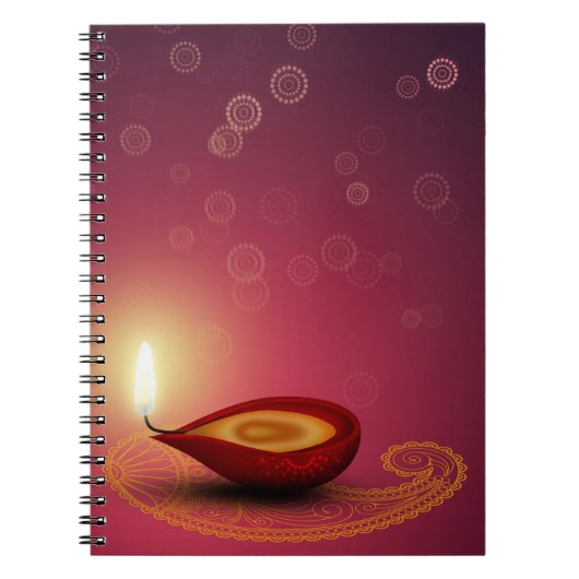 Shiny Happy Diwali Diya - Notebook Notizblock (Vorderseite)