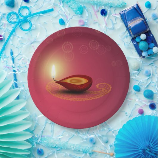 Shiny Happy Diwali Diya - Papierplatte Pappteller (Party)
