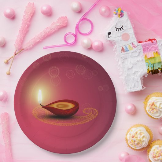 Shiny Happy Diwali Diya - Papierplatte Pappteller (Party)