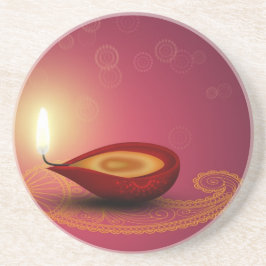 Shiny Happy Diwali Diya - Sandstone Untersetzer
