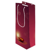 Shiny Happy Diwali Diya - Weinbeutel Geschenktüte Für Weinflaschen (Vorderseite Schrägansicht)