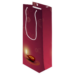Shiny Happy Diwali Diya - Weinbeutel Geschenktüte Für Weinflaschen