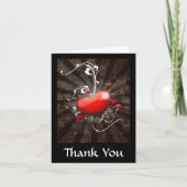 Shiny Heart mit Wirblem Grunge Hintergrund Dankeskarte (Vorderseite)