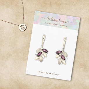 Shiny Holographic Aura Opal Stone Juwelier Display Visitenkarte