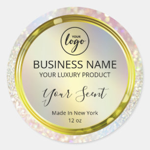 Shiny Holographic Glitzern Product Labels Runder Aufkleber