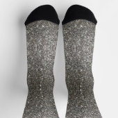 Shiny Imitate Shimmer Bright Silver Glitzer Textur Socken (Oben)