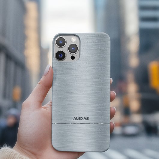 Shiny Imitate silber gebürstetes Aluminium metalli Case-Mate iPhone Hülle