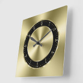 Shiny Imitats Gold Tones aus Edelstahl Quadratische Wanduhr (Winkel)