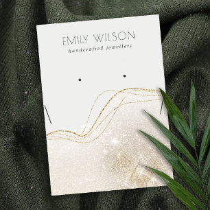 Shiny Ivory Gold Glitzer verspricht Nekklace Displ Visitenkarte