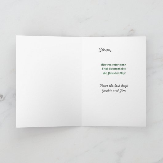 Shiny Kleeblatts St. Patrick's Day Karte (Innenseite)