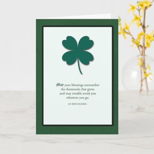 Shiny Kleeblatts St. Patrick's Day Karte (Gelbe Blume)