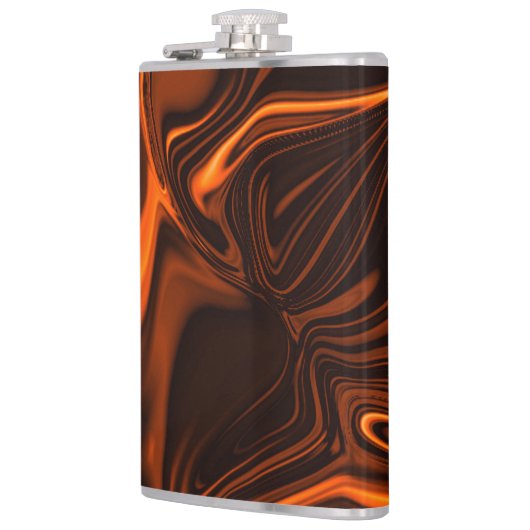 Shiny Korallen gekrümmte Wellen über dunklen Fonds Flachmann (Links)