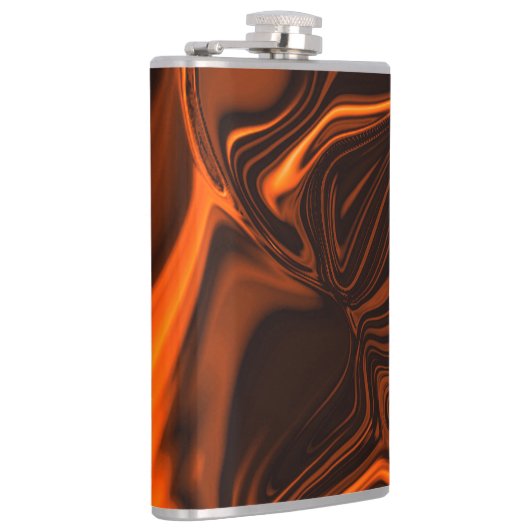 Shiny Korallen gekrümmte Wellen über dunklen Fonds Flachmann (Rechts)