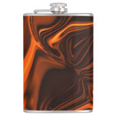 Shiny Korallen gekrümmte Wellen über dunklen Fonds Flachmann (Vorderseite)