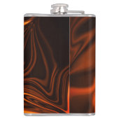 Shiny Korallen gekrümmte Wellen über dunklen Fonds Flachmann (Rückseite)