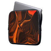 Shiny Korallen gekrümmte Wellen über dunklen Fonds Laptopschutzhülle (Vorderseite Links)