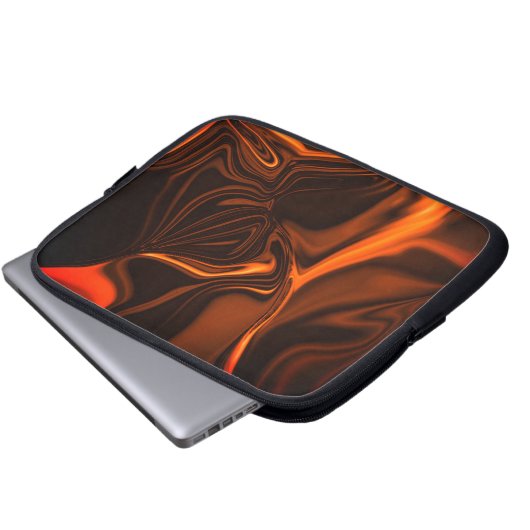 Shiny Korallen gekrümmte Wellen über dunklen Fonds Laptopschutzhülle (Vorne Knopf)