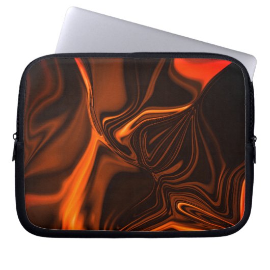 Shiny Korallen gekrümmte Wellen über dunklen Fonds Laptopschutzhülle (Vorderseite)