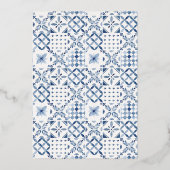 Shiny Lemon & Mediterranean Tiles Brautparty Folieneinladung (Rückseite)