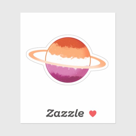 Shiny Lesbian Planet mit Rings Aufkleber (Blatt)