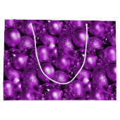Shiny Lila Baubles Weihnachten Große Geschenktüte (Rückseite)