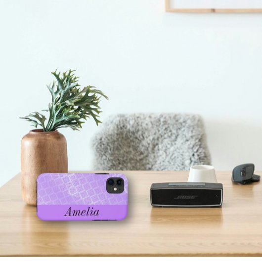 Shiny Lila Foil Lattice Case-Mate iPhone Hülle