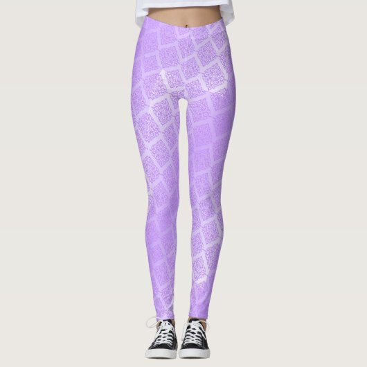 Shiny Lila Foil Lattice Leggings (Vorderseite)