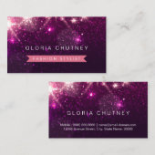 Shiny Lila Glitzer - Fashion Stylist Visitenkarte (Vorne/Hinten)