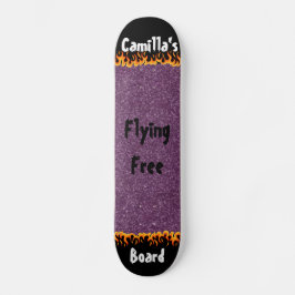 Shiny Lila Simulated Glitzer Girly Skateboard