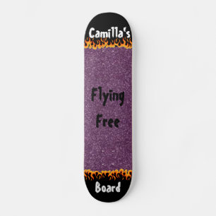 Shiny Lila Simulated Glitzer Girly Skateboard