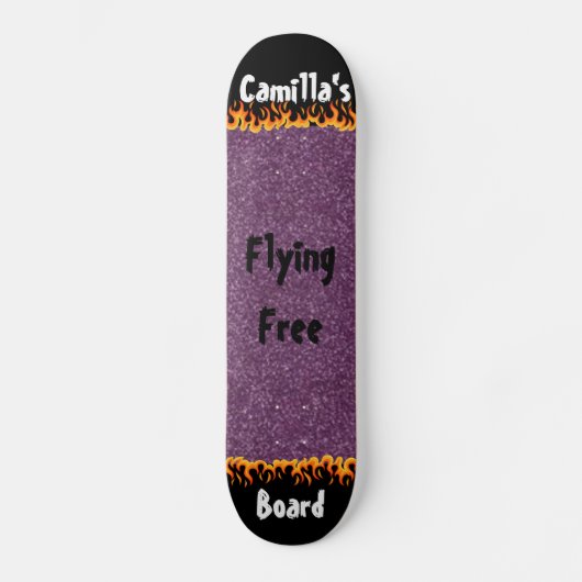 Shiny Lila Simulated Glitzer Girly Skateboard (Vorderseite)