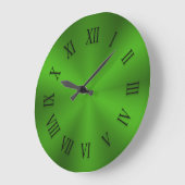Shiny Lime Green Metallic Clock with Roman Numbers Große Wanduhr (Winkel)