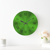 Shiny Lime Green Metallic Clock with Roman Numbers Große Wanduhr (Zuhause)