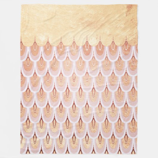 Shiny Lmon Pink Glitzer Meerjungfrau Fischskala Fleecedecke (Vorderseite)