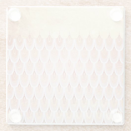 Shiny Lmon Pink Glitzer Meerjungfrau Fischskala Glasuntersetzer (Rückseite)