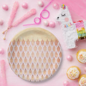 Shiny Lmon Pink Glitzer Meerjungfrau Fischskala Pappteller (Party)