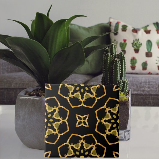 Shiny Luxurious Gold und Black marokkanischen Mosa Fliese