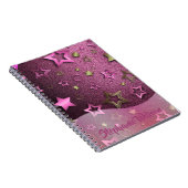 Shiny Luxury Glam Chic Pink Magenta Gold Stars Notizblock (Rechte Seite)