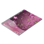 Shiny Luxury Glam Chic Pink Magenta Gold Stars Notizblock (Linke Seite)