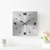 Shiny Metal Textur, Zahlen mit Schraubenköpfen Quadratische Wanduhr (Zuhause)