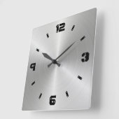 Shiny Metal Textur, Zahlen mit Schraubenköpfen Quadratische Wanduhr (Winkel)