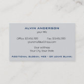 Shiny Metallic Anpassbar für Text und Farbe Visitenkarte (Rückseite)