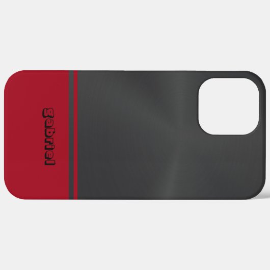 Shiny Metallic Black and Red Case-Mate iPhone Hülle (Hinten (horizontal))